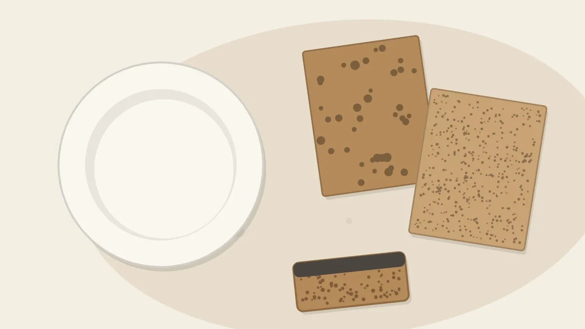 A dry white clay dish next to two sheets of sandpaper and a sanding sponge, top-down view
